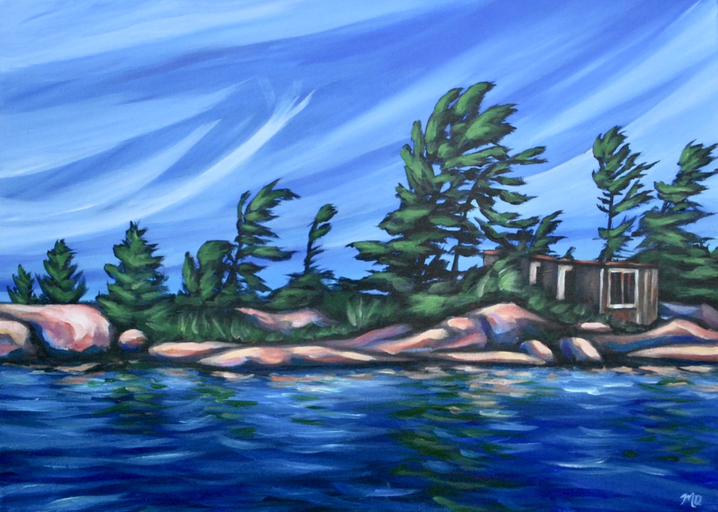 Cabin on the Point — Acrylic on canvas
